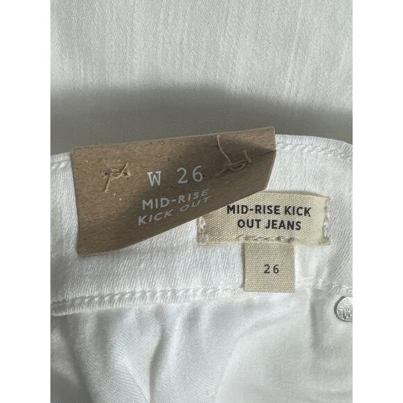 NWT Madewell Mid-Rise Kick Out Crop Jeans in Pure White Size 26 - Picture 13 of 15